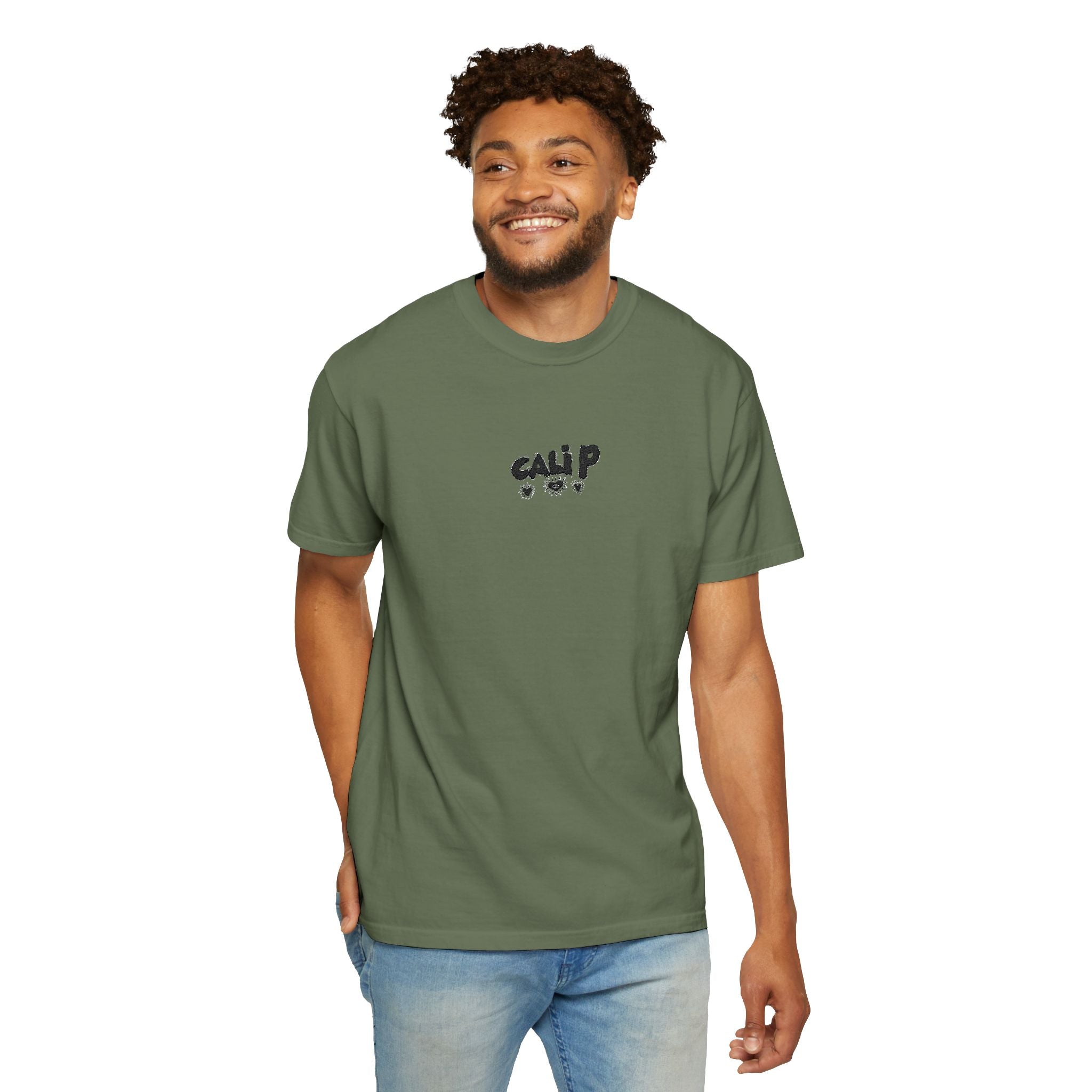 Cali P Signature Embroidered Garment-Dyed T-Shirt