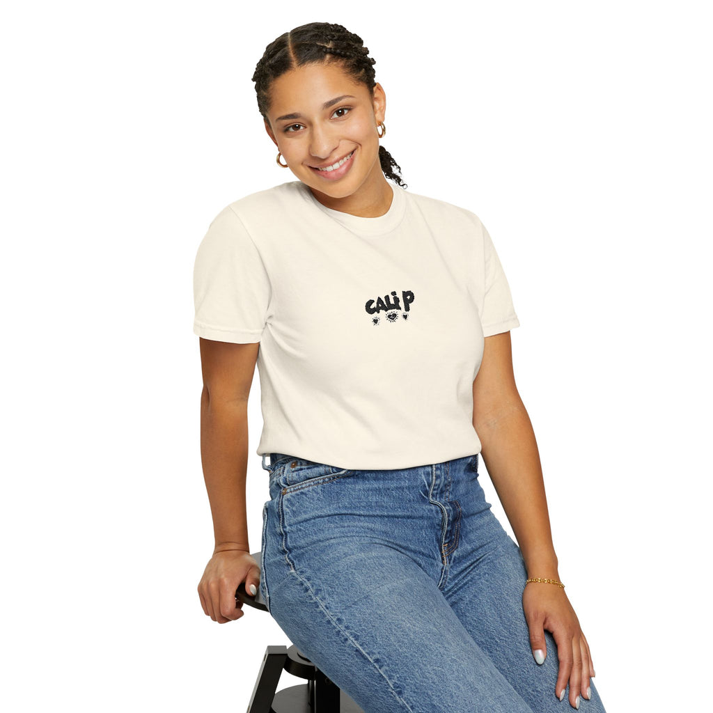 Cali P Signature Embroidered Garment-Dyed T-Shirt