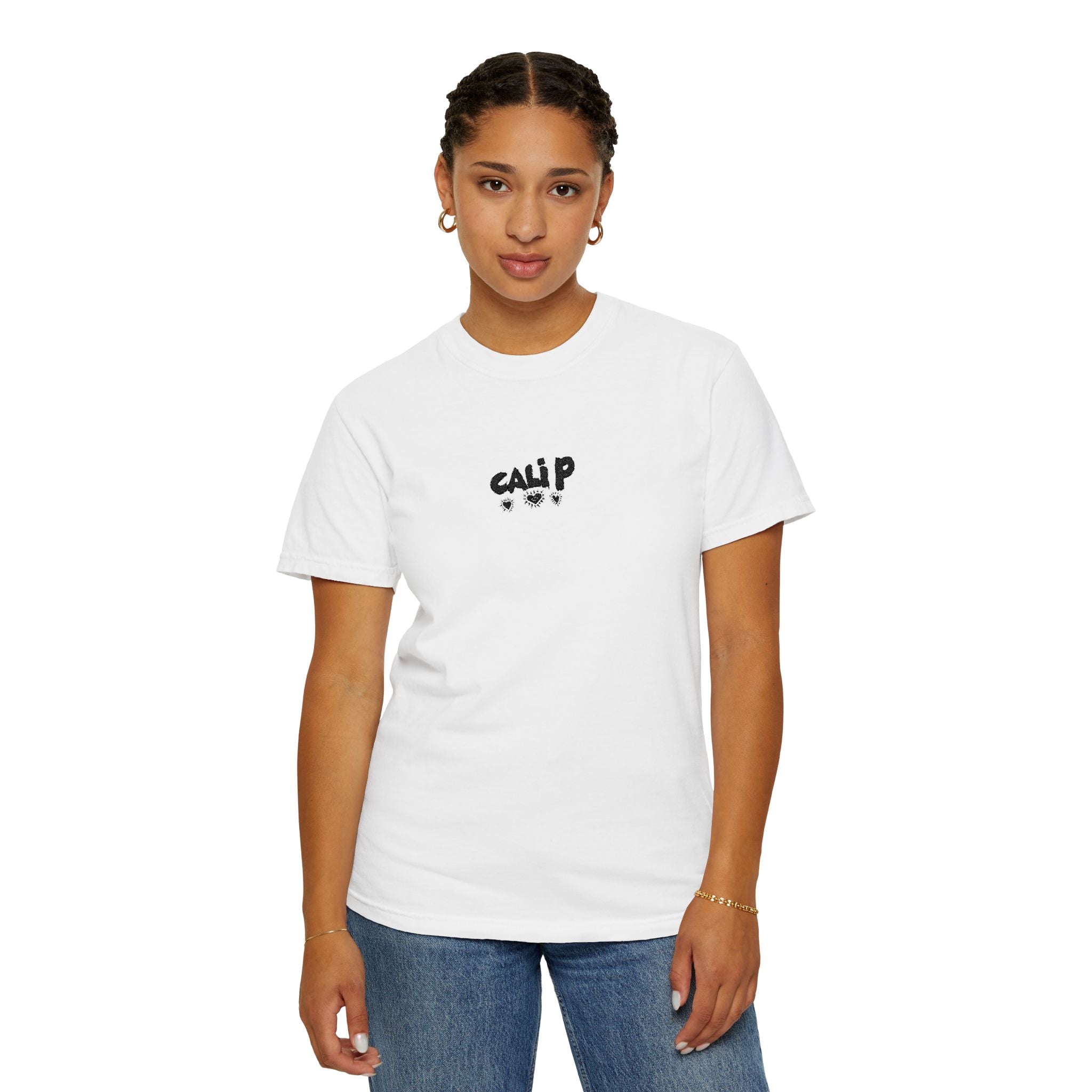 Cali P Signature Embroidered Garment-Dyed T-Shirt