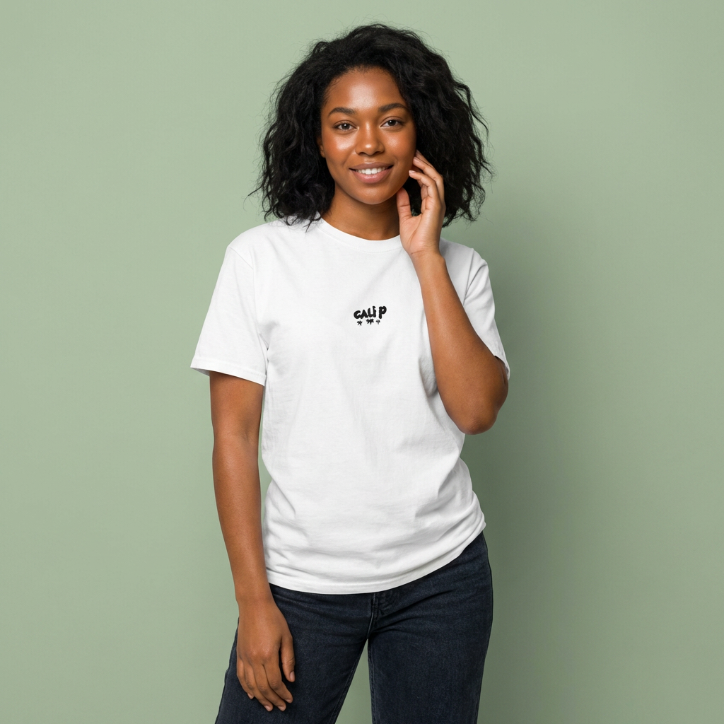 Cali P Signature Embroidered Garment-Dyed T-Shirt