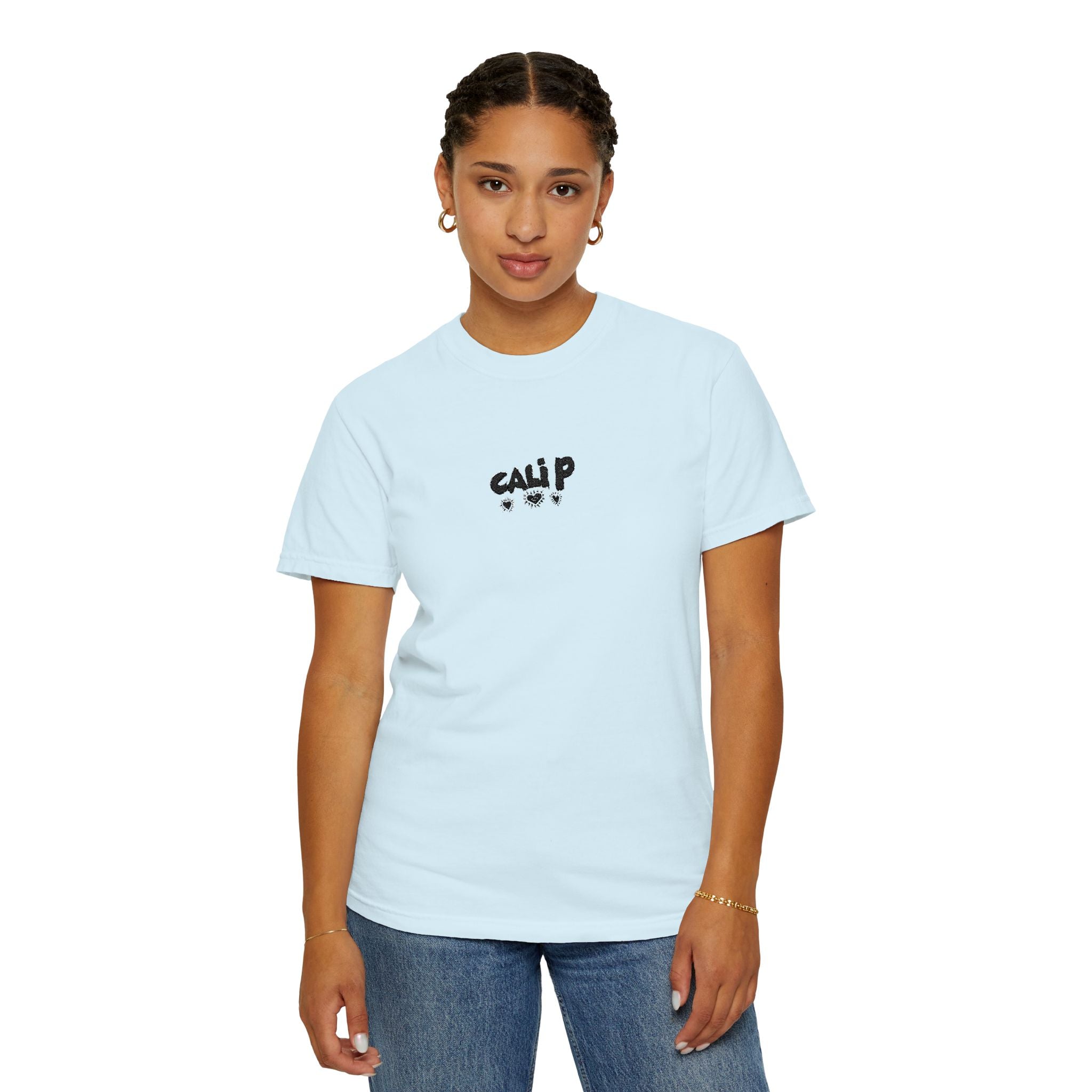 Cali P Signature Embroidered Garment-Dyed T-Shirt