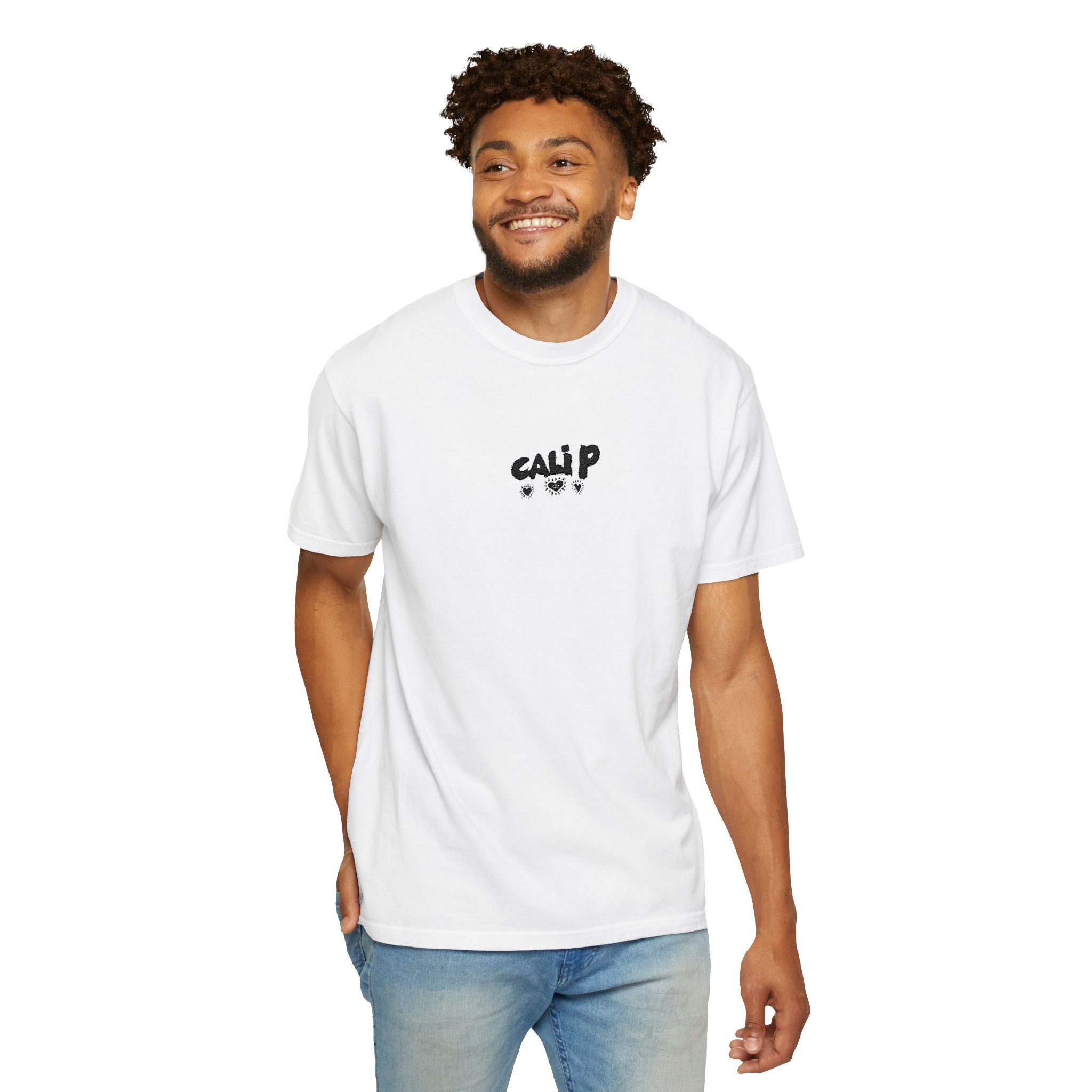 Cali P Signature Embroidered Garment-Dyed T-Shirt