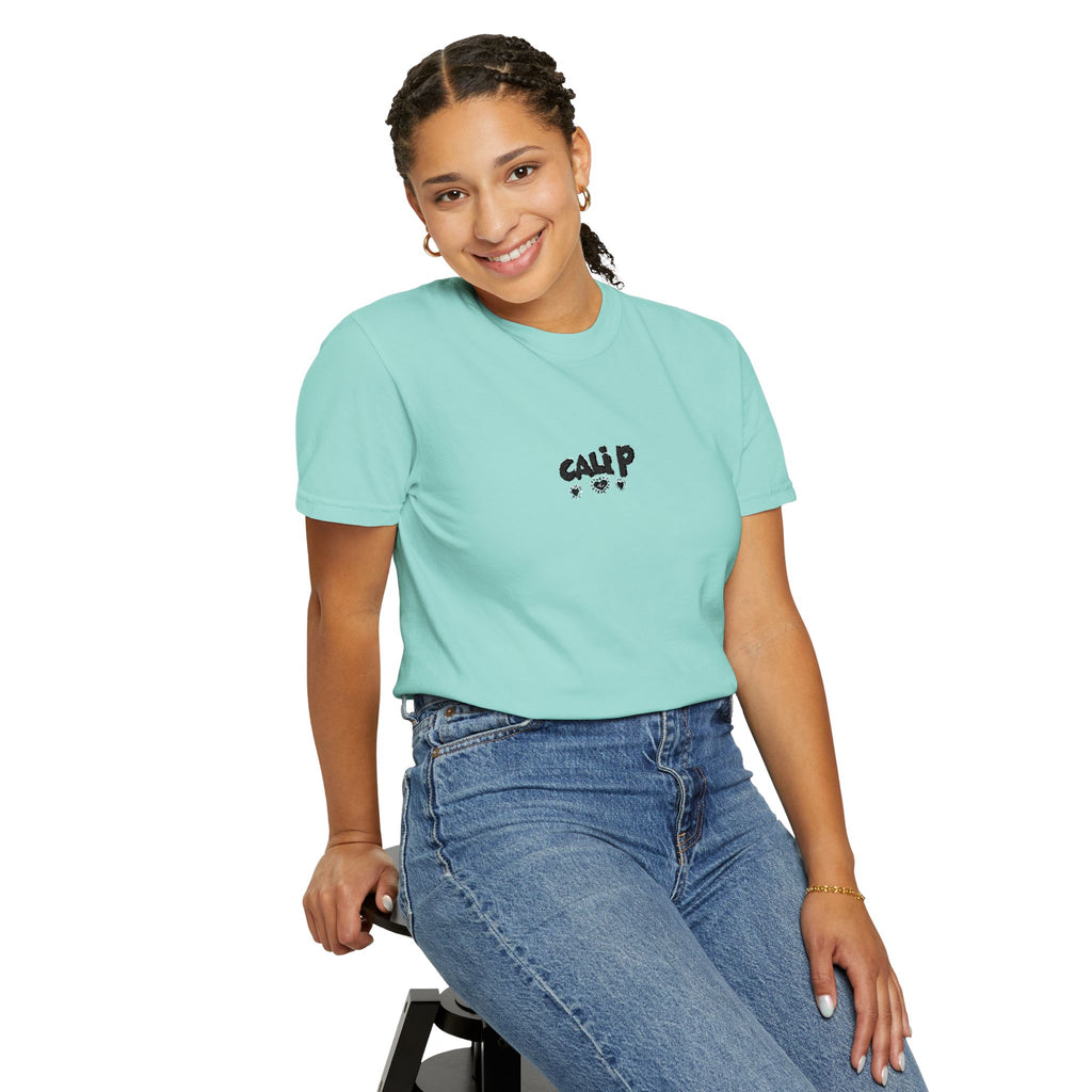 Cali P Signature Embroidered Garment-Dyed T-Shirt