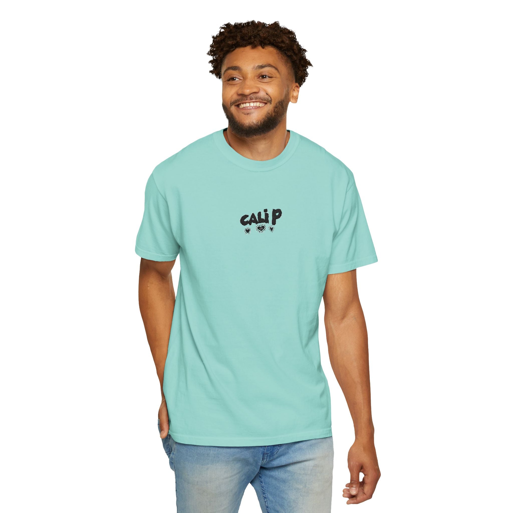 Cali P Signature Embroidered Garment-Dyed T-Shirt