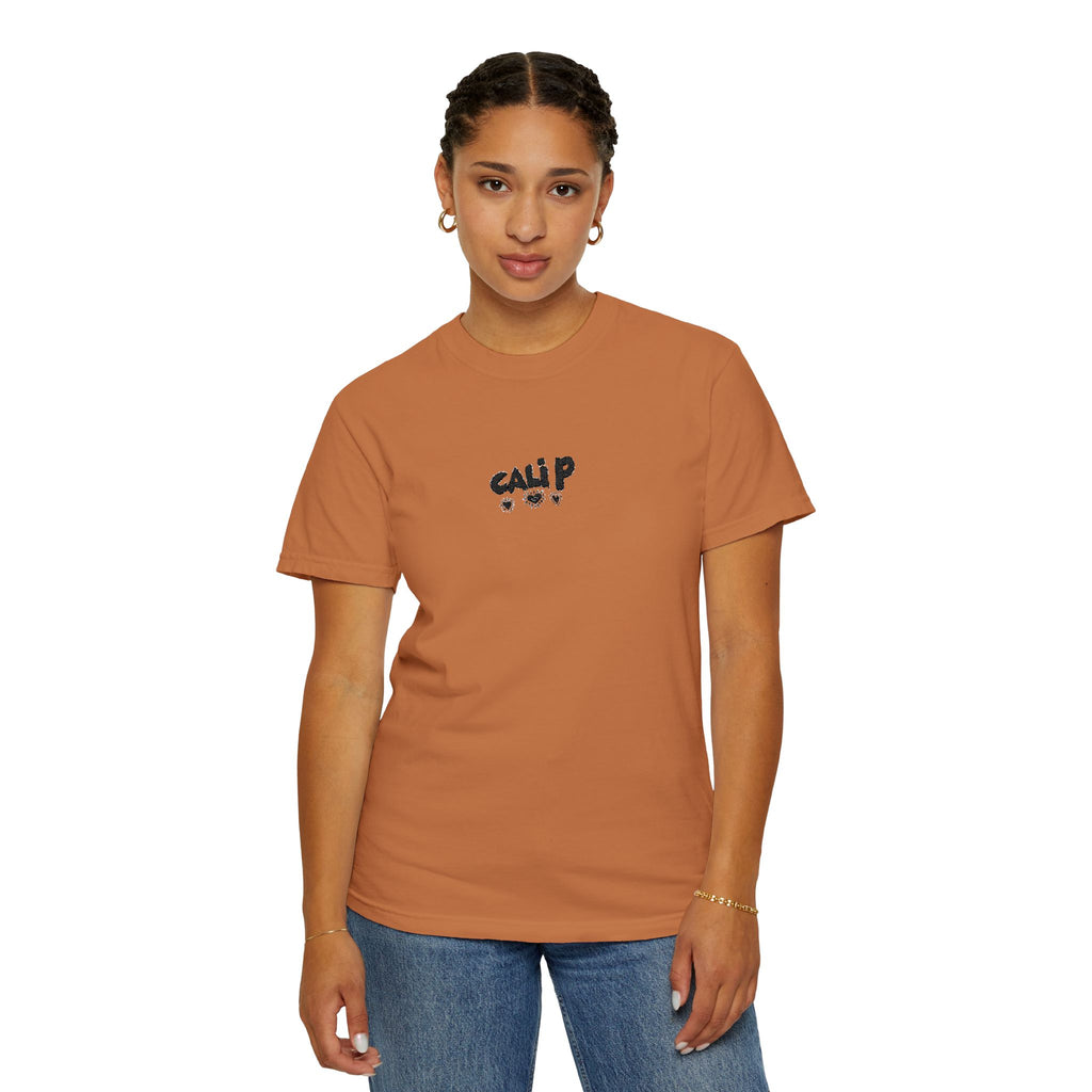 Cali P Signature Embroidered Garment-Dyed T-Shirt